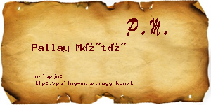 Pallay Máté névjegykártya