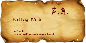 Pallay Máté névjegykártya